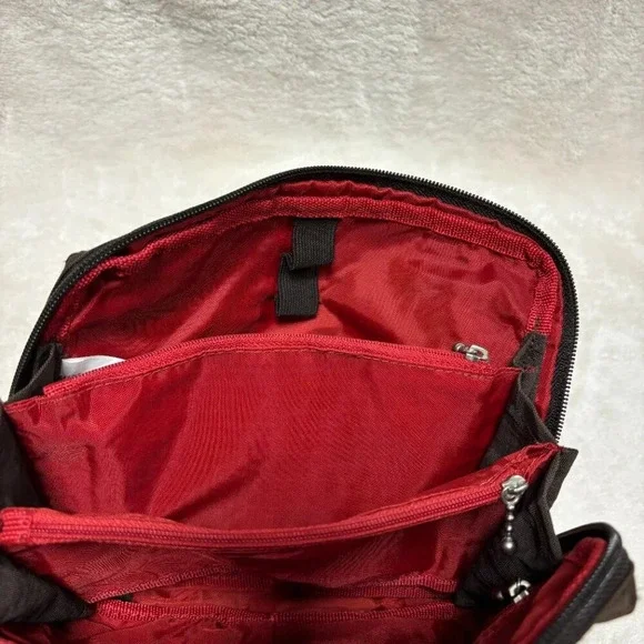Baggallini Brown Crossbody Bag Adjustable Straps Red Interior Pockets - Picture 5 of 10